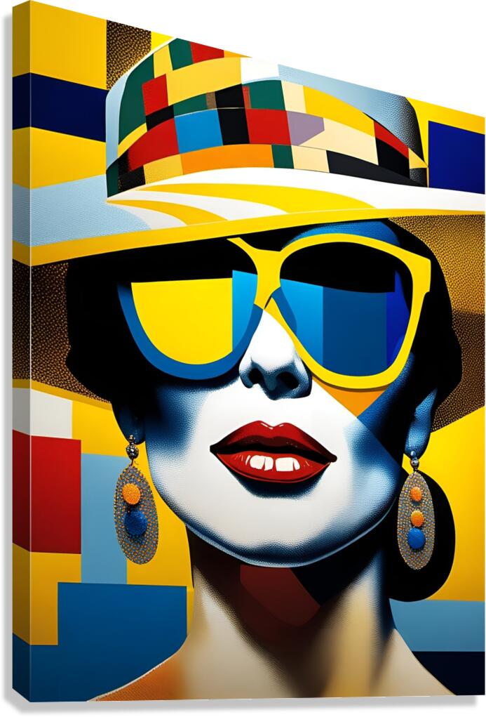 Sunny Lady in a Stylish Hat 6 Canvas Print