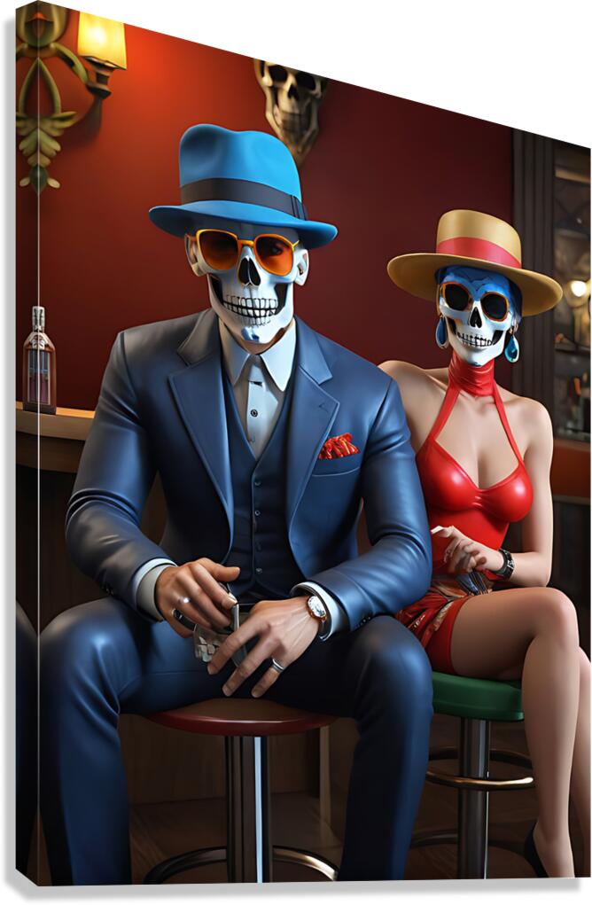 Skeleton Duo 3 Canvas Print