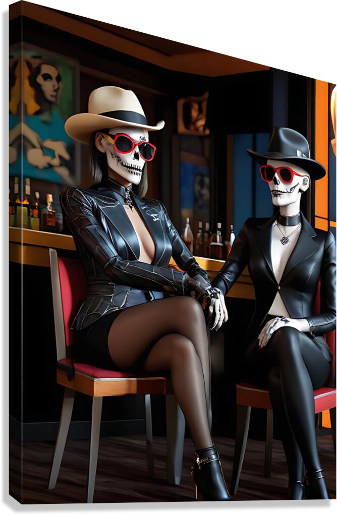 Skeleton Duo 4 Canvas Print