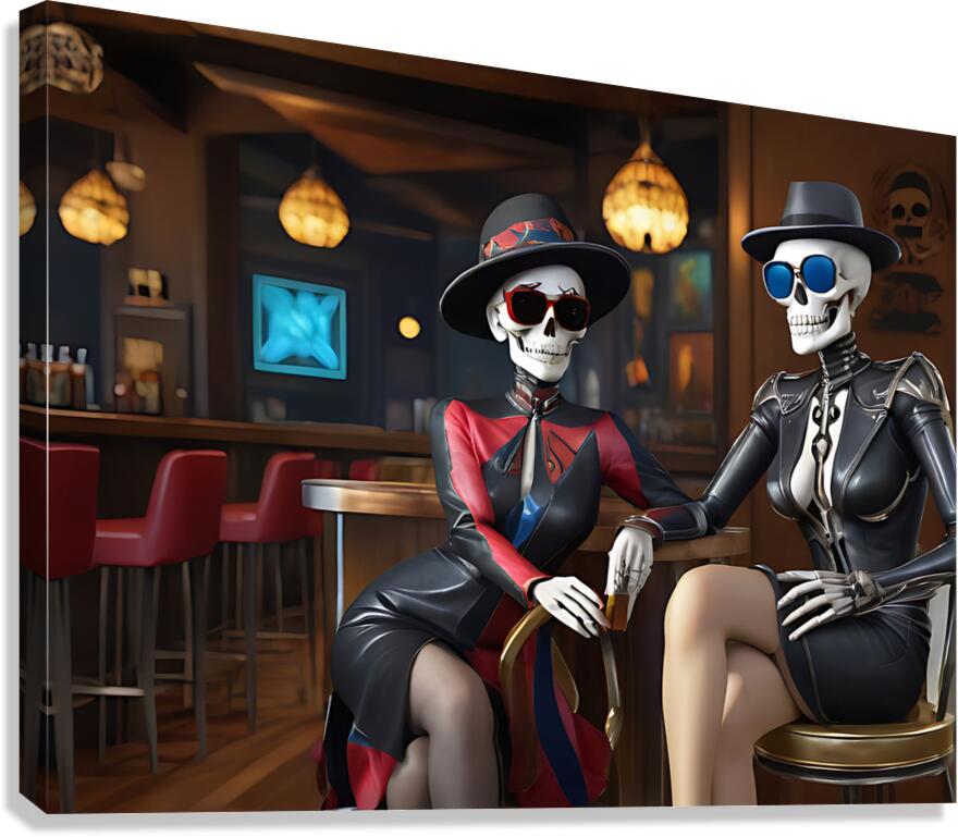 Skeleton Duo 6 Canvas Print