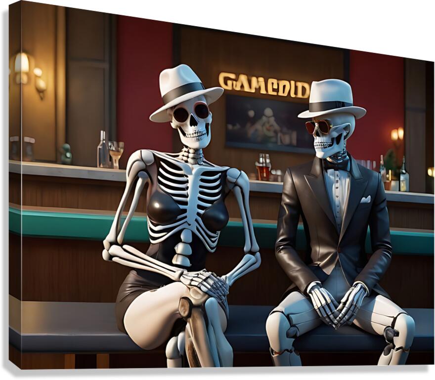 Skeleton Duo 8 Canvas Print