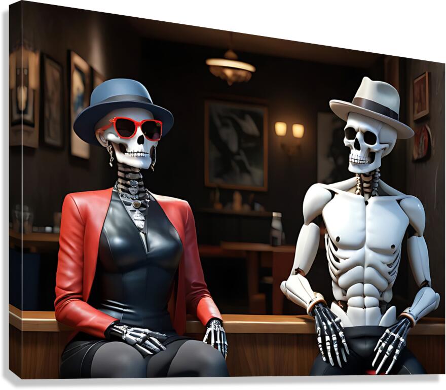 Skeleton Duo 5 Canvas Print