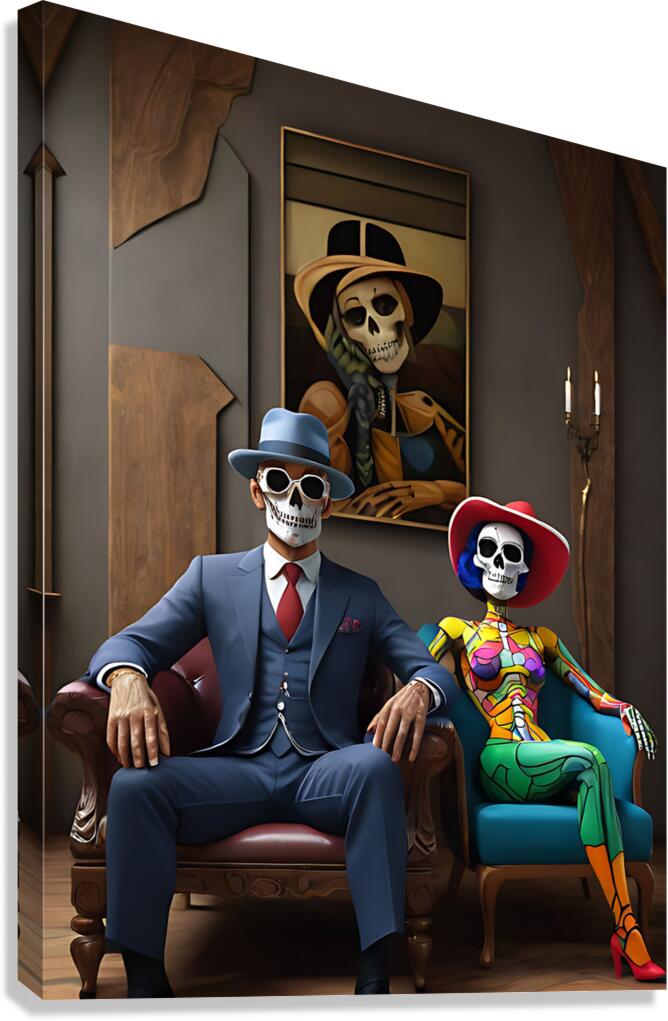 Skeleton Duo Canvas Print