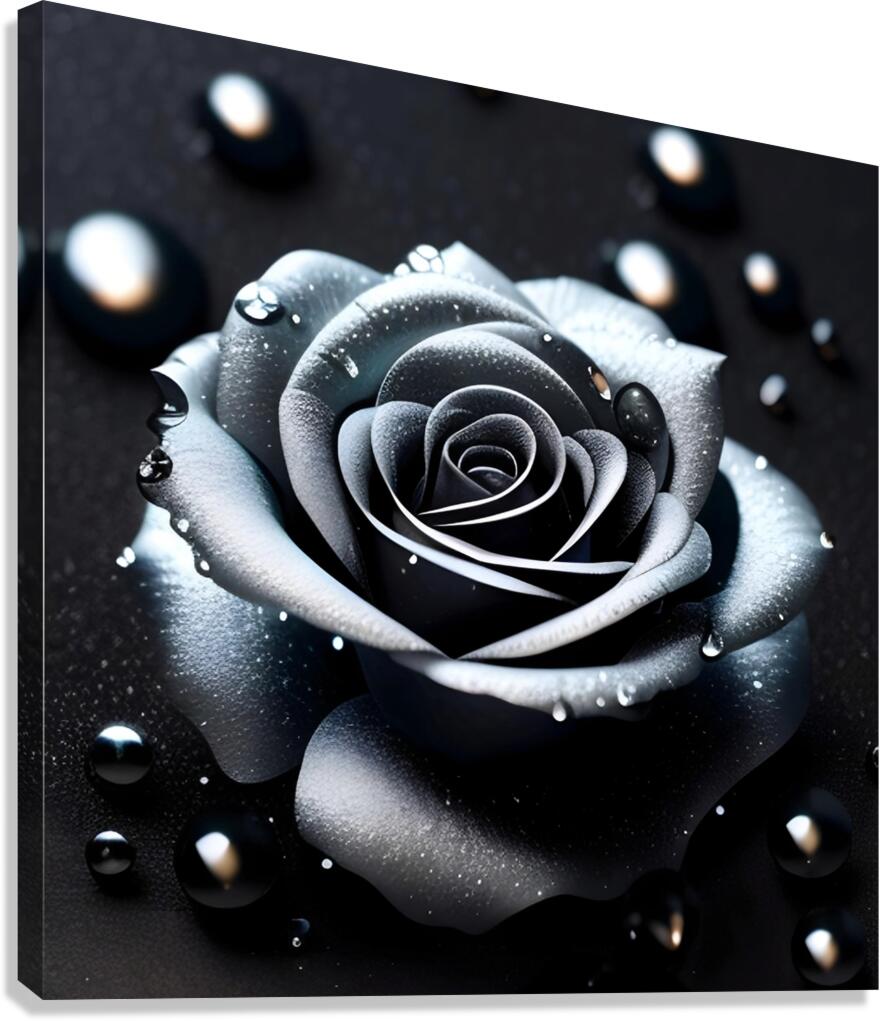 Silver rose Canvas Print