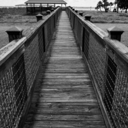 Bridge lake wooden pier