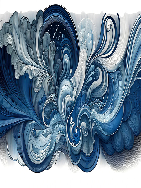 Abstract - Aqua Flow Print
