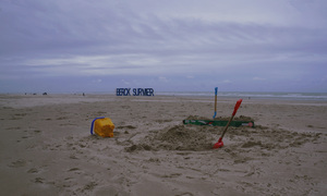 Winter beach in France