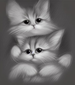 Illustration of Young Kitten Love
