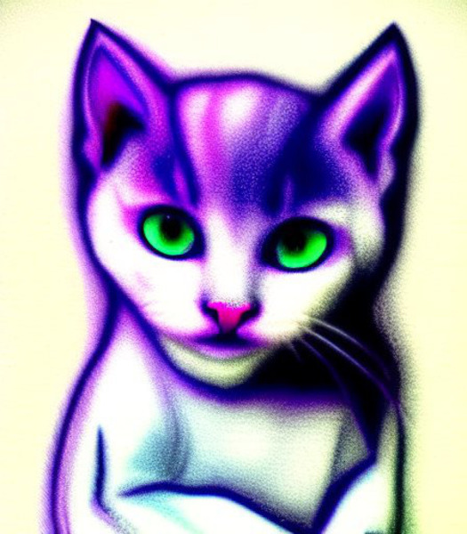 Purring Cat Print