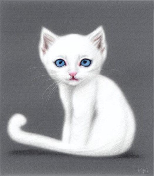 White Kitten Print
