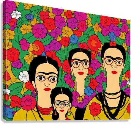 Frida Inspired Drawing Canvas Print