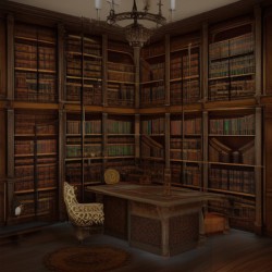 Photo Realistic Pirate Office and Library