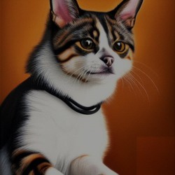 Realistic Painting of Cat