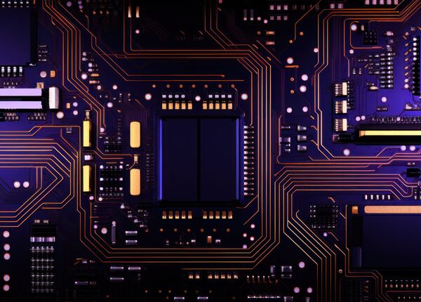 violet purple circuit computer tech Print