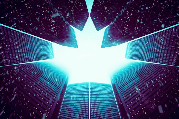 City Leaf Cyber Skyline by Vixel Corp