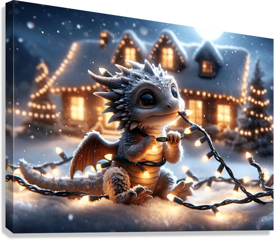 Winter Whimsy Dragon Canvas Print