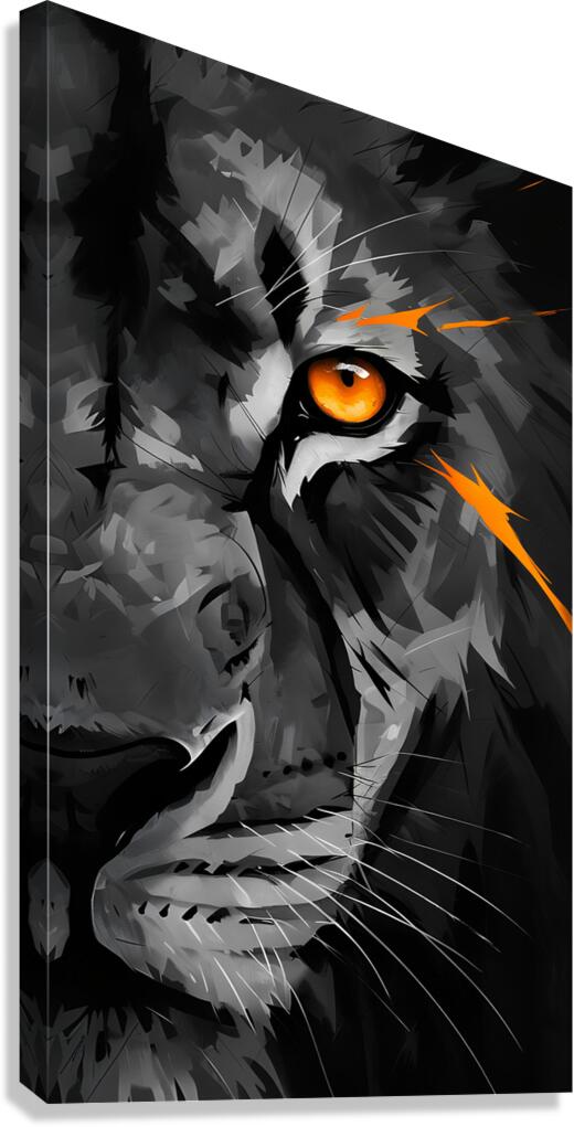 Intense Close Up Of A Fierce Lion s Face Canvas Print