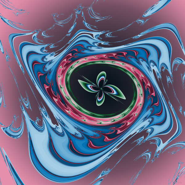 Flower Swirls  cranberry Print