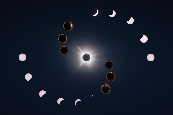 2024 Solar Eclipse Composite - 8 ft. x 5.5 ft. Wall Mural by John Freeman