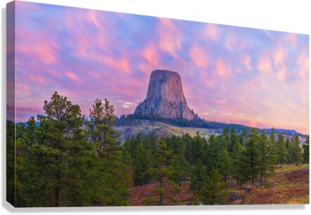 First Light On Devils Tower Canvas Print