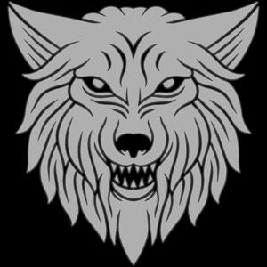 beast illustration animal head wolf white