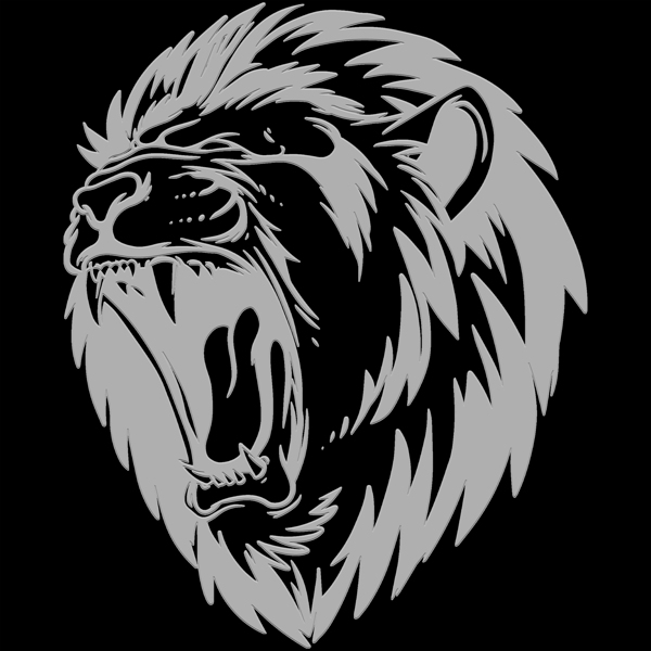 The lion white roar Print