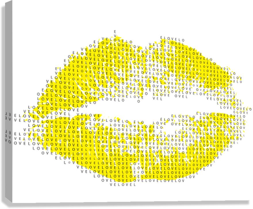 Lips yellow Canvas Print