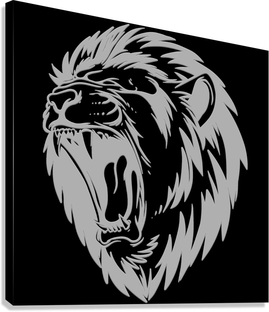 The lion white roar Canvas Print