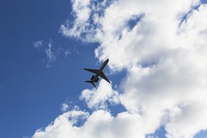Airplane leaving Anchorage airport: Anchorage, Alaska, United States of America