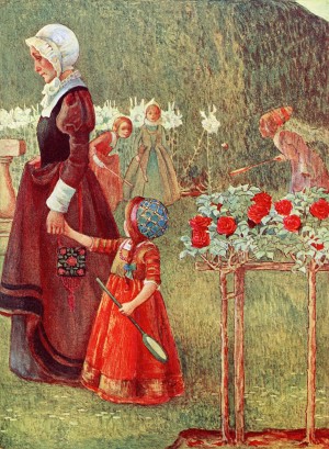 Illustration to the poem Home from the book Childhood by Millicent and Githa Sowerby, published 1907