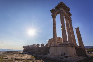 Ruins of the Temple of Trajan, the Pergamenes were known as the temple-keepers of Asia; Pergamon, Turkey