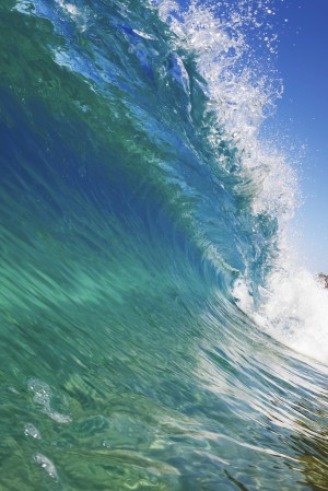 Blue Ocean Wave, View from in the Water