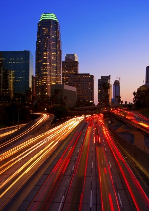 Modern Urban City at Sunset