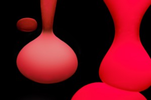 Red dripping blobs on a black background; South Shields, Tyne and Wear, England