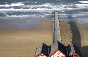 Pier On Beach, Saltburn, North Yorkshire, England