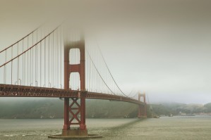 Golden Gate Bridge In The Mist; San Francisco, California, United States of America