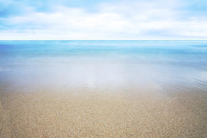 Hawaii, Oahu, Beautiful Seascape Of The Ocean And Sand.