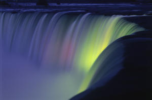 Water Falls At Twilight, Niagara Falls, Ontario