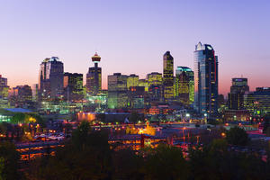 Skyline At Dusk, Calgary, Alberta