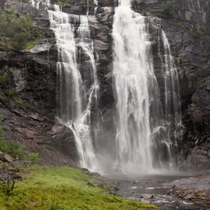 Waterfalls Over A Cliff; Norway
