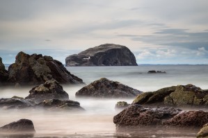 Lighthouse on bass rock;Scottish borders scotland