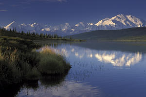 Mt Mckinley Reflects In Wonder Lake Denali Np Ak In Summer Alaska Range