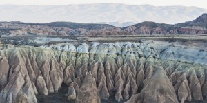 Rock formations with peaks;Goreme nevsehir turkey