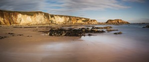 Cliffs in the sunlight along the coast;South shields tyne and wear england