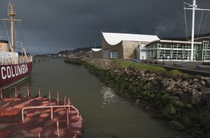 The Columbia River Maritime Museum sits on the banks of the Columbia River; Astoria, Oregon, United States of America
