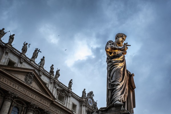 Statue of Peter at Saint Peter's Basilica; Rome, Italy Print