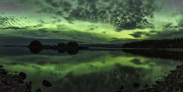 Northern lights above Sunshine Cove, Lynn Canal, Tongass National Forest, Southeast Alaska by PacificStock