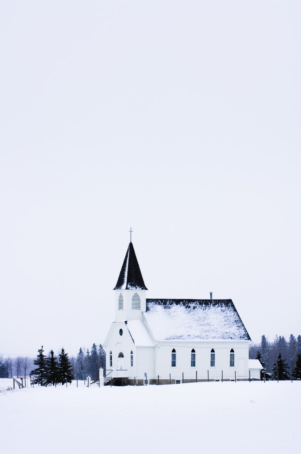 Old Fashioned Steeple Church In Winter by PacificStock
