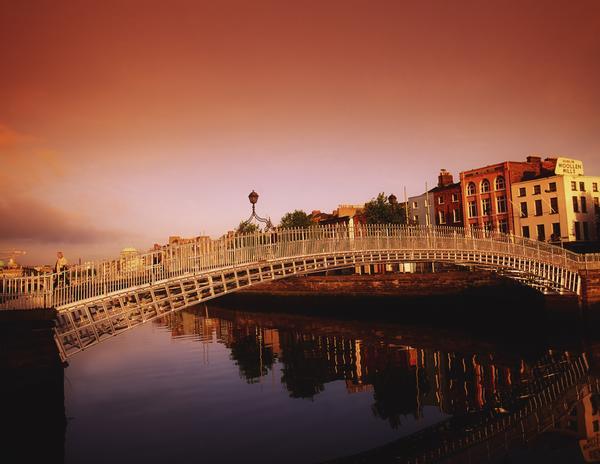 Ha'penny Bridge, River Liffey, Dublin, Co Dublin, Ireland; 19Th Century Bridge Over A River by PacificStock