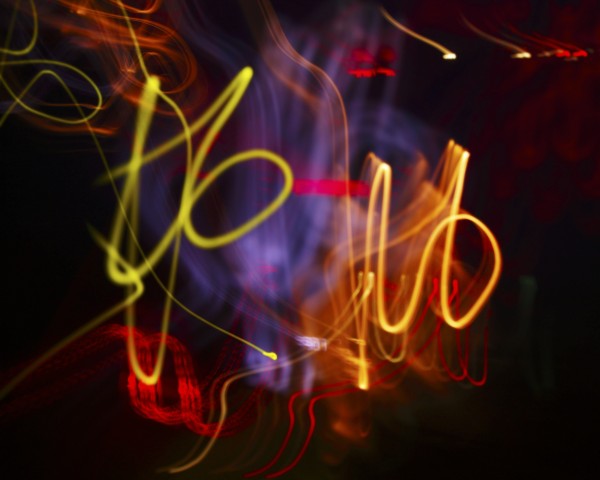 Glowing Lines In Darkness Print